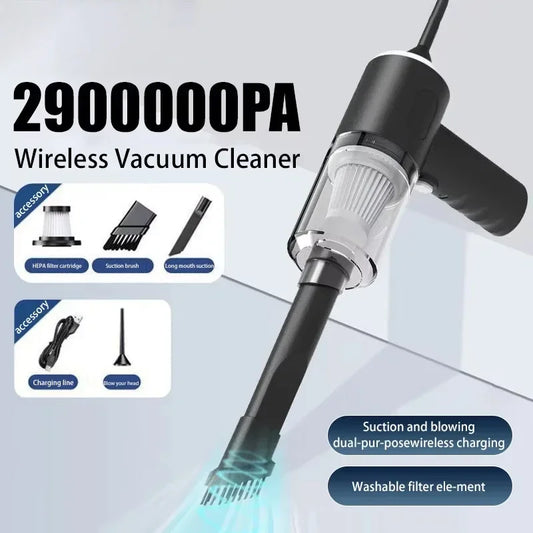 Wireless Car Vacuum Cleaner USB Charging 1200mAh Portable Cleaning Appliance Mini Wet and Dry Blow Vacuum Cleaner Household