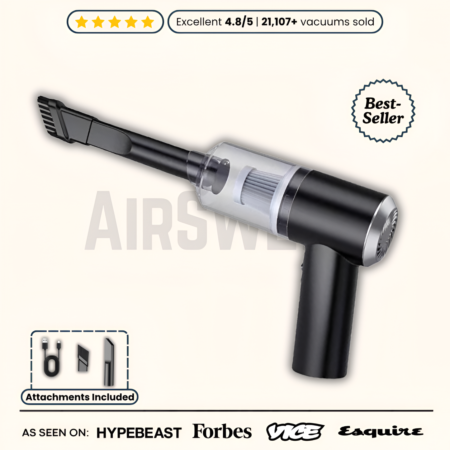 AirSweep™ - Tiny, Mighty, Cleans Every Corner Instantly